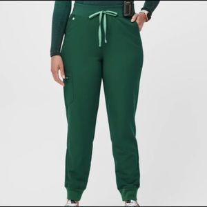 Figs High Waisted Hunter Green Zamora Joggers